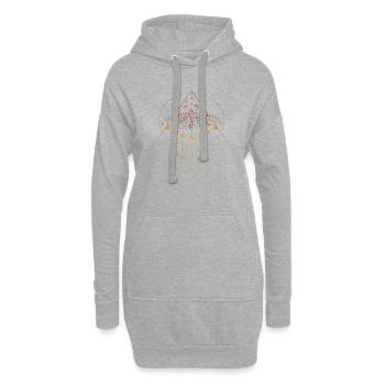 Mystic Mandala Yoga Boho Fleur Nature Spirituel - Sweat-shirt à capuche long Femme - gris chiné - Devant