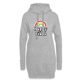 happy vibes - Hoodie-Kleid - Grau meliert - Vorne