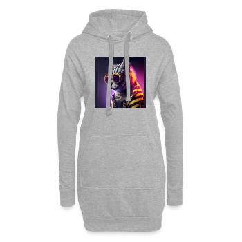elegante coole katze mit sonnenbrille - Hoodie-Kleid - Grau meliert - Vorne