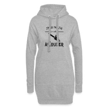 Je peux pas j'ai un arbre à couper - Sweat-shirt à capuche long Femme - gris chiné - Devant