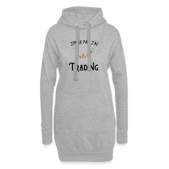 je peux pas j'ai trading - Sweat-shirt à capuche long Femme - gris chiné - Devant