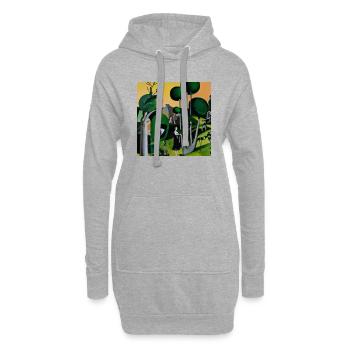 Art du jardin - Sweat-shirt à capuche long Femme - gris chiné - Devant
