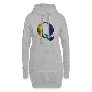Lettre Q Millésime - Sweat-shirt à capuche long Femme - gris chiné - Devant
