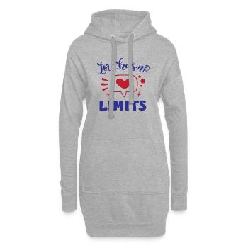 L’amour n’a pas de limites - Sweat-shirt à capuche long Femme - gris chiné - Devant