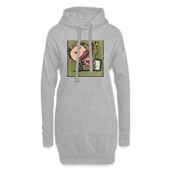 Un canard mignon prend des selfies - Sweat-shirt à capuche long Femme - gris chiné - Devant
