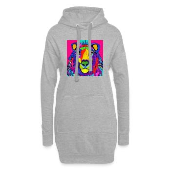 Lion, abstrait - Sweat-shirt à capuche long Femme - gris chiné - Devant