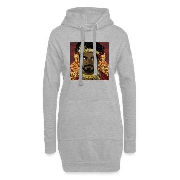 Indischer Prinz - Hoodie-Kleid - Grau meliert - Vorne