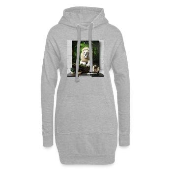 Lion blanc et majestueux - Sweat-shirt à capuche long Femme - gris chiné - Devant