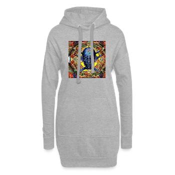 Chef guerrier - Sweat-shirt à capuche long Femme - gris chiné - Devant