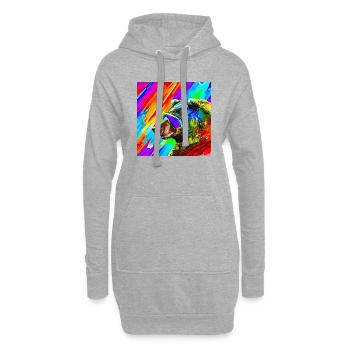 Ours avec des lunettes de soleil - Sweat-shirt à capuche long Femme - gris chiné - Devant
