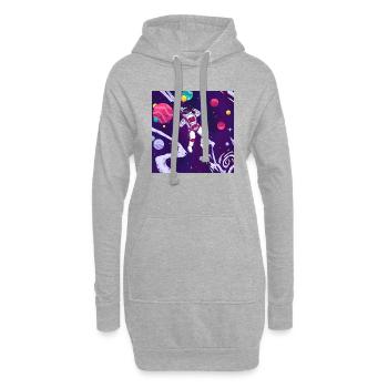Univers - Sweat-shirt à capuche long Femme - gris chiné - Devant