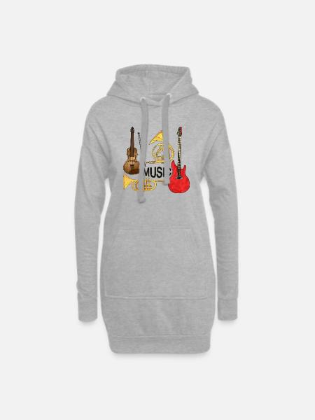 Musical instruments - Hoodie Dress - heather grey