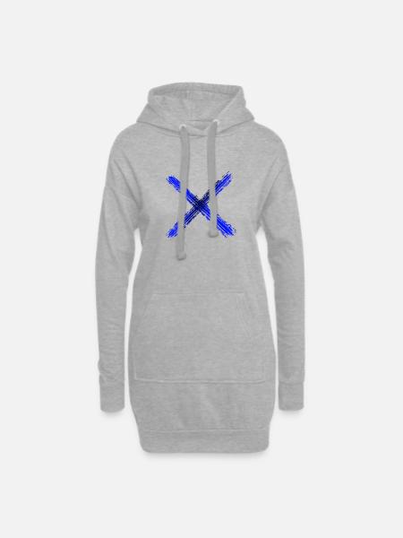 Kreuz blau - Hoodie-Kleid - Grau meliert