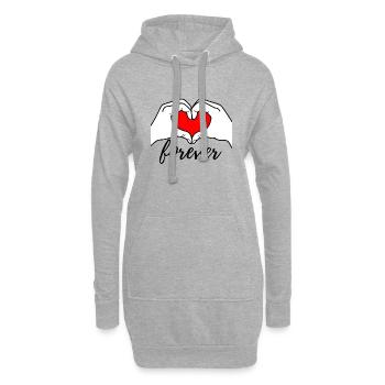 Love forever - Hoodie-Kleid - Grau meliert - Vorne
