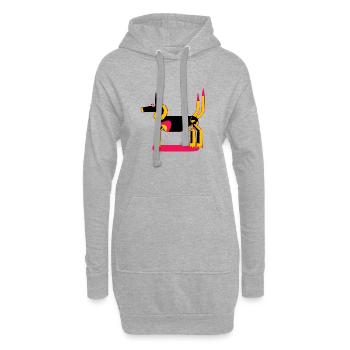 Zazou der Wolfshund - Hoodie-Kleid - Grau meliert - Vorne