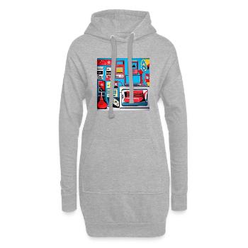 Chambre Rétro de Style Années 80 - Sweat-shirt à capuche long Femme - gris chiné - Devant