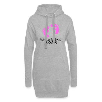 Wunschkind 2023 Mädchen - Hoodie-Kleid - Grau meliert - Vorne