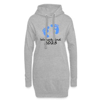 Wunschkind 2023 Junge - Hoodie-Kleid - Grau meliert - Vorne