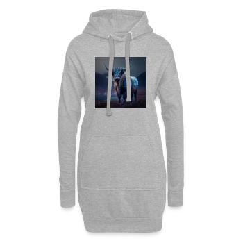 Vache futur - Sweat-shirt à capuche long Femme - gris chiné - Devant