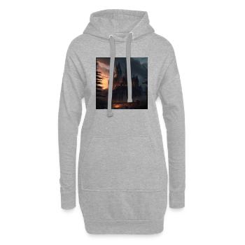 Landschaftszauber - Hoodie-Kleid - Grau meliert - Vorne