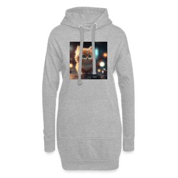 Ein süßes Kätzchen - Hoodie-Kleid - Grau meliert - Vorne