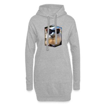 Cochon d’Inde frais avec des lunettes de soleil sur la plage - Sweat-shirt à capuche long Femme - gris chiné - Devant