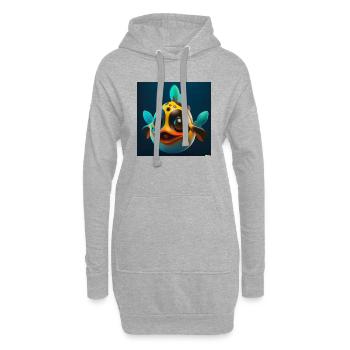 3D d’un joli poisson tropical art numérique - Sweat-shirt à capuche long Femme - gris chiné - Devant