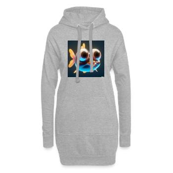 3D mignon poisson tropical art numérique - Sweat-shirt à capuche long Femme - gris chiné - Devant