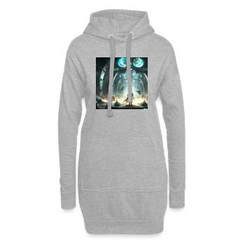 Science-fiction : combat : art numérique - Sweat-shirt à capuche long Femme - gris chiné - Devant