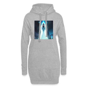 Art numérique Mystic Blue Spirit - Sweat-shirt à capuche long Femme - gris chiné - Devant