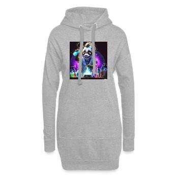 Panda chimiste art numérique - Sweat-shirt à capuche long Femme - gris chiné - Devant