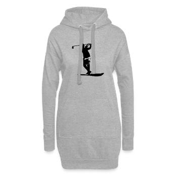 Golfer-Silhouette - Hoodie-Kleid - Grau meliert - Vorne