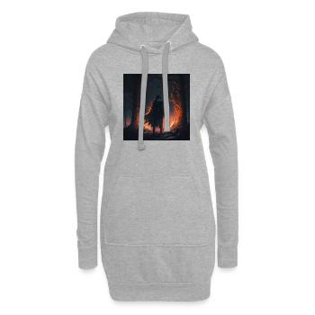 Ein mysteriöser Mann - Hoodie-Kleid - Grau meliert - Vorne