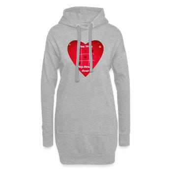You Won My Heart Over - Hoodie-Kleid - Grau meliert - Vorne