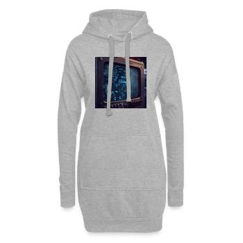 Code on a PC Screen - Hoodie Dress - heather grey - Front