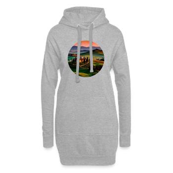 La Dolce Vita - Toscane - Sweat-shirt à capuche long Femme - gris chiné - Devant