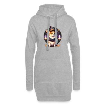Corgi Magier - Hoodie-Kleid - Grau meliert - Vorne