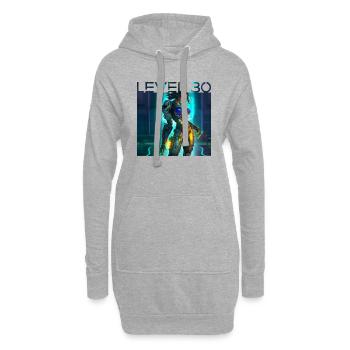 Gaming Heldin - LEVEL 30 - Hoodie-Kleid - Grau meliert - Vorne