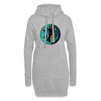 le peuple danse - Sweat-shirt à capuche long Femme - gris chiné - Devant
