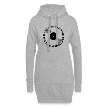 Tanzen Sie, während die Schallplatte schwarze Schrift dreht - Hoodie-Kleid - Grau meliert - Vorne