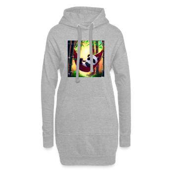 Mignon panda ours dans un hamac - Sweat-shirt à capuche long Femme - gris chiné - Devant