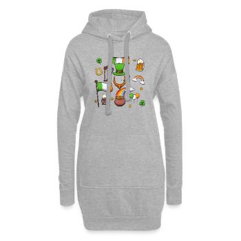 Éléments de la Saint-Patrick - Sweat-shirt à capuche long Femme - gris chiné - Devant