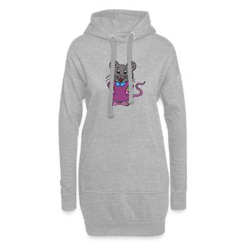 Mili la petite souris - Sweat-shirt à capuche long Femme - gris chiné - Devant