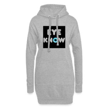 Eye Know cadre T-shirt blanc - Sweat-shirt à capuche long Femme - gris chiné - Devant