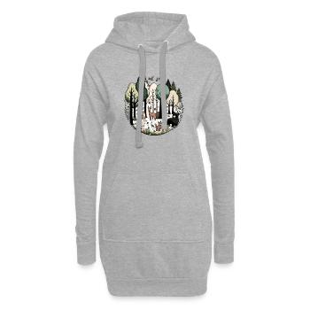 Waldtiere - Hoodie-Kleid - Grau meliert - Vorne