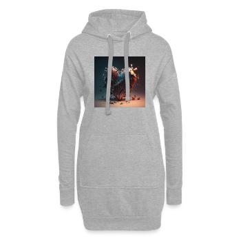 Gebrochenes Herz - Hoodie-Kleid - Grau meliert - Vorne