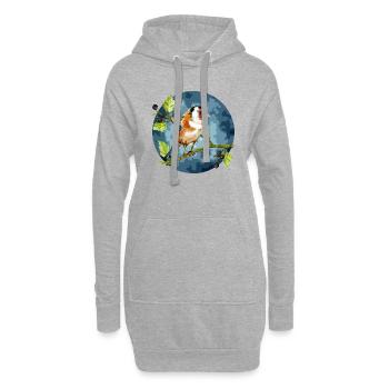 Bunter Vogel - Hoodie-Kleid - Grau meliert - Vorne