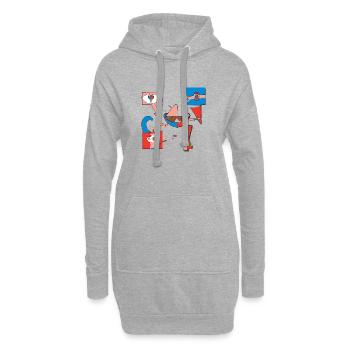 L'homme en forme irréel - Sweat-shirt à capuche long Femme - gris chiné - Devant