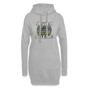 J’peux pas j’ai rando - Sweat-shirt à capuche long Femme - gris chiné - Devant