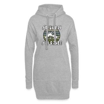 J’peux pas j’ai rando - Sweat-shirt à capuche long Femme - gris chiné - Devant